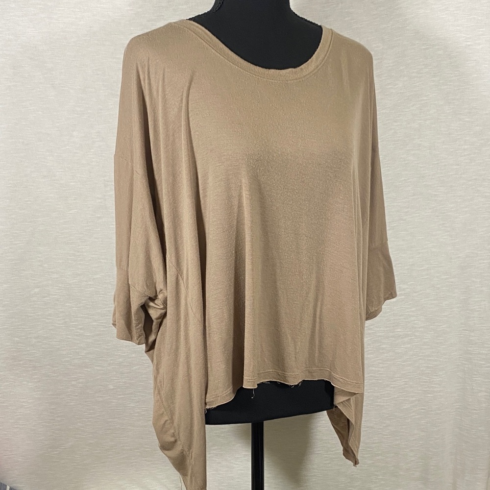 NATURAL LIFE Oversized Tunic Top Women’s Small Tan Lagenlook‎ Comfortable